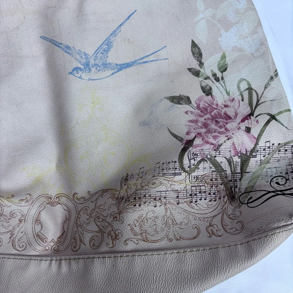 Floral Tote Bag - Cream and Pink. Excellent condition
